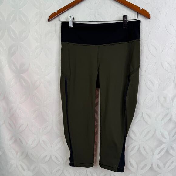 Lululemon Smooth Stride Crop Dark Olive Legging Size 6 - Picture 6 of 10